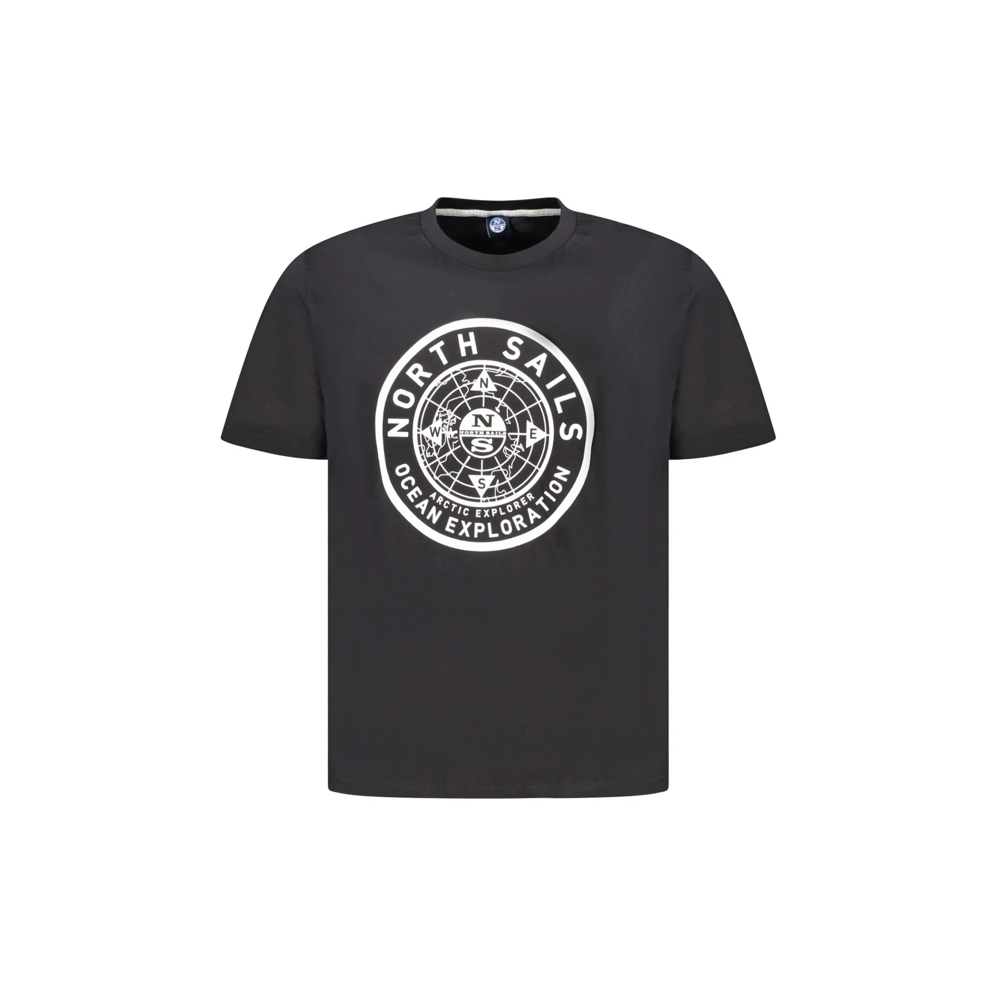 North Sails T-Shirt Maniche Corte Uomo Nera Stampa Logo Nero - foto prodotto